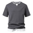 thumbnail image 4 of Bcfgryg Men's Short Sleeved T Shirt Double Layer Fashion Two Piece Short Sleeved T Shirt Style Round Neck T Shirt Pocket T-shirts Men, 4 of 5