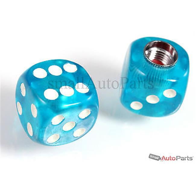 Clear Blue Dice Valve Caps Set Of 2
