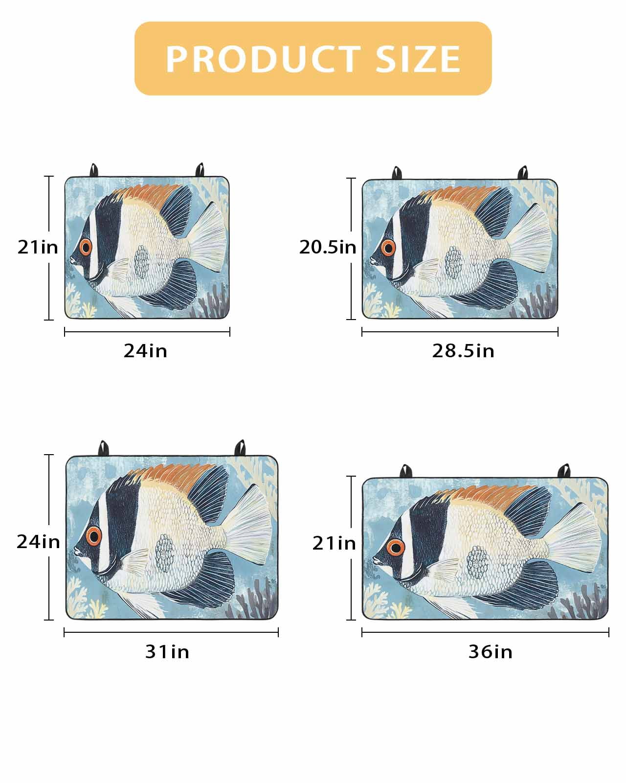 nqOlkjepod Large Induction Cooktop Protector Mat 24"x21", Summer Coastal Stove Top Covers for Electric Stove, Vintage Ocean Watercolor Fish Coral Stove Burner Cover Mats, Glass Top Stove Cover