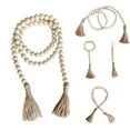 thumbnail image 6 of Nordic Wood Beads Garland with Tassel Farmhouse Beads Rustic Country Kids Home Wall Decor, Type 3, 6 of 10