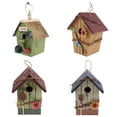 thumbnail image 1 of 4Pcs wooden bird House, Retro Arts And Crafts Country Cottages Bird House Decoración De De , 4 Zulema Casas decorativas para pájaros al aire libre, 1 of 8