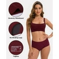 thumbnail image 2 of INNERSY Period Underwear for Women High Waisted Postpartum Maternity Briefs 3-Pack (M,Burgundy&Navy&Gray With Dark Lining), 2 of 8