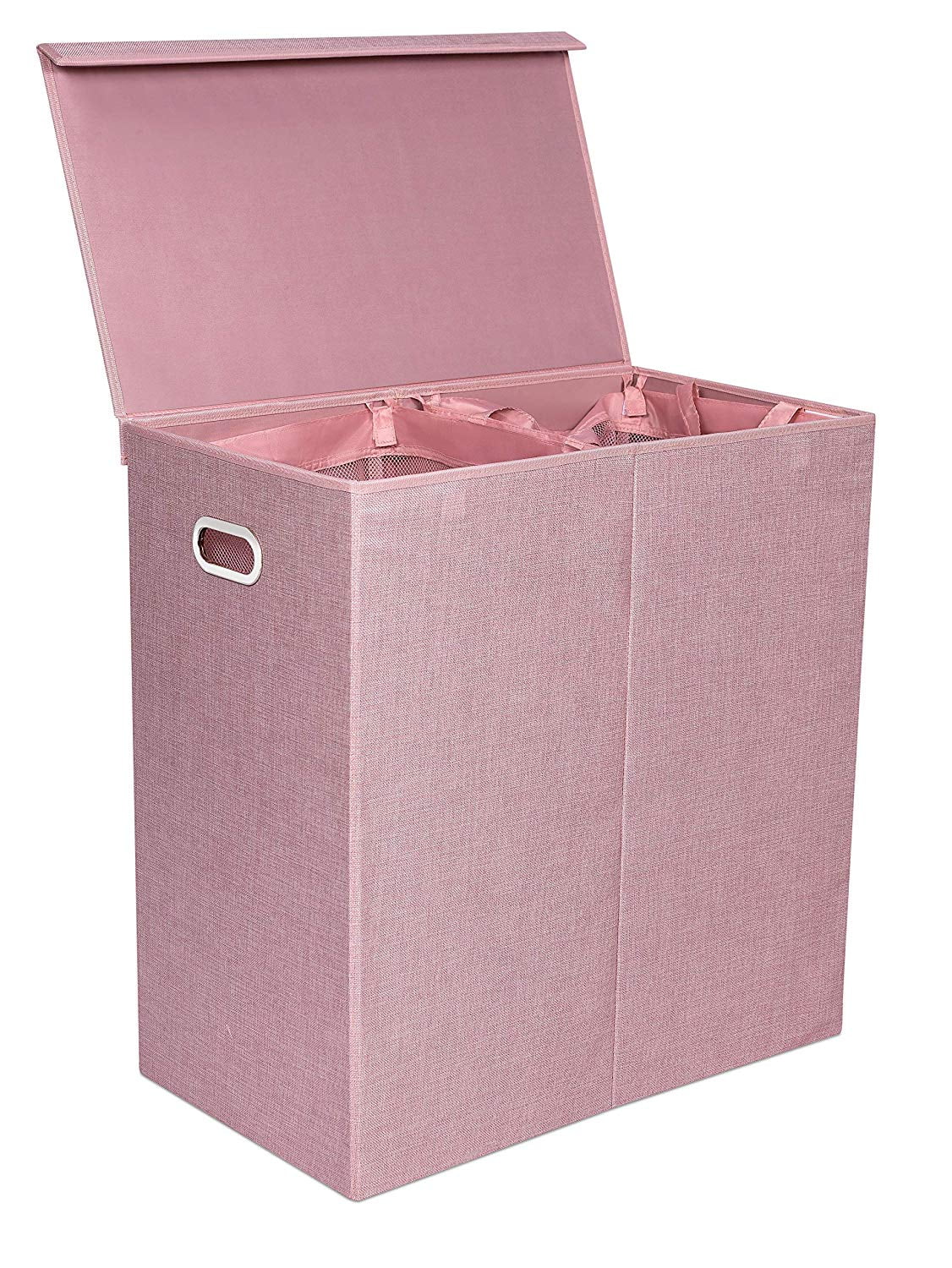 BirdRock Home Double Laundry Hamper with Lid and Removable Liners