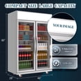 thumbnail image 6 of Chingoo 48'' Merchandiser Refrigerator, 38 Cu.ft Glass Doors Upright Display Refrigerator with Adjustable Shelves Silver, 6 of 9