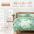 thumbnail image 6 of King 4 Piece Bedding Set Pastoral Botanical Tropical Leaves Soft Breathable Duvet Cover and Pillowcase, Summer Green Plant Duvet Cover Set Bed Sheets for Bedroom Dormitory Guest Room, 6 of 9