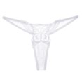 thumbnail image 2 of Gibobby Calzoncillos de encaje para mujer Bragas de mujer Bragas bordadas de Bragas sexy transparentes Cintura Tangas simples(Blanco,Talla única), 2 of 4