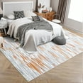 thumbnail image 5 of Garvee 9x12 Modern Abstract Area Rug Striped Print Carpet, Machine Washable Rug with Non-Slip Backing Stain-Resistant Soft Rugs Low-Pile Floor Cover for Living Room Bedroom Home Office, Orange, 5 of 8