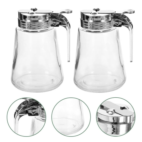 2pcs Glass Syrup Dispenser Pancake Syrup Dispenser Simple Syrup Dispenser
