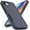 Navy Blue (PC) + Black (TPU), variant on KOMI iPhone 16E Case: Dual Layer Protective Heavy Duty Cell Phone Cover Shockproof Rugged with HD Screen Protector - Military Protection Bumper Tough - Apple iPhone 16E / SE 2025 / SE4, Black