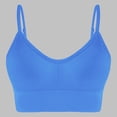 thumbnail image 2 of QATAINLAV Womens Padded Seamless Wireless Sport Bras Solid Casual Summer Spaghetti Straps Bralette Yoga Workout Crop Tops Blue XL, 2 of 7
