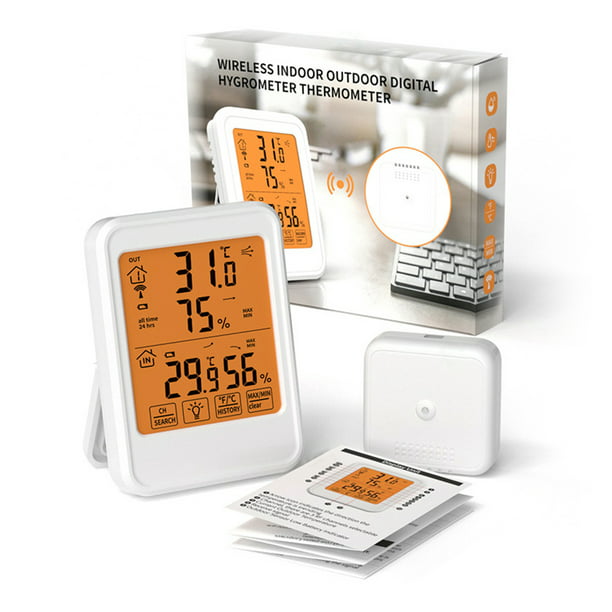 1 pc thermomètre hygromètre numérique intérieur, mètre d'humidité pour la  maison, chambre à coucher, thermomètre intérieur extérieur pour serre, guita