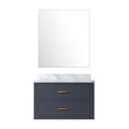 thumbnail image 3 of Castor 30 in W Blue Single Bath Vanity Carrara Marble Top and 28 in Mirror, 3 of 11