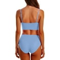 thumbnail image 3 of WILLBEST Traje de Baño de Mujer Traje de Baño de Dos Piezas Bikini Sexy Con Espalda Abierta Plisada de Color Sólido Para Mujer, 3 of 8