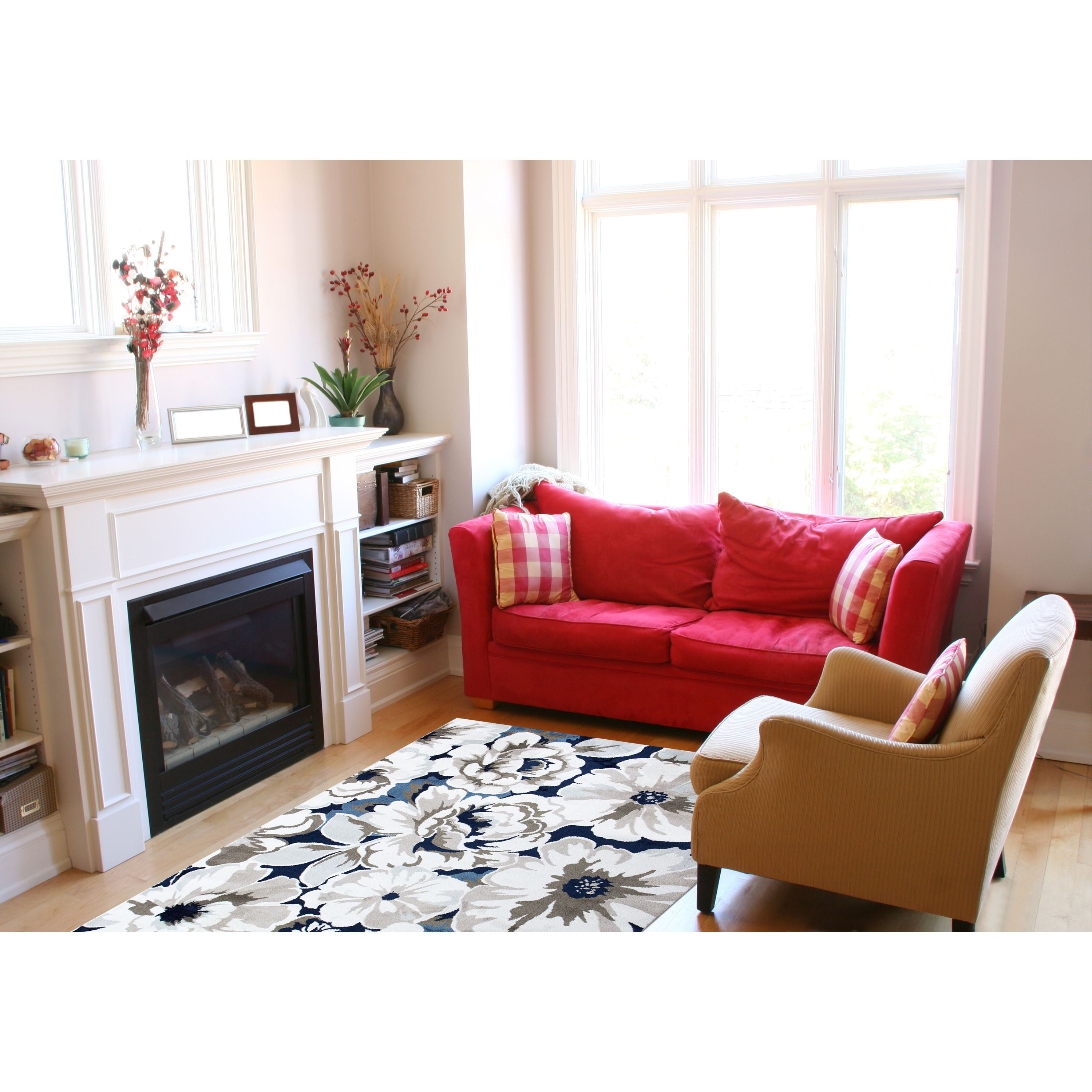 Better Homes Gardens Ivory Blooms Polyester Rug