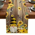 thumbnail image 5 of Bee Gnome Sunflower Watercolor Table Runner 13x72in Non-Slip Cotton Linen Table Runners, Farm Vintage Wood Board Dresser Scarves TableRunner for Dinner Kitchen Dining Wedding Party, 5 of 9