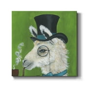 Llama and Pipe-Premium Gallery Wrapped Canvas - Ready to Hang
