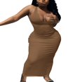 thumbnail image 4 of Womens Long Bodycon Maxi Tank Dress U Neck Ribbed Basic Summer Dress Sun Dresses, 4 of 7