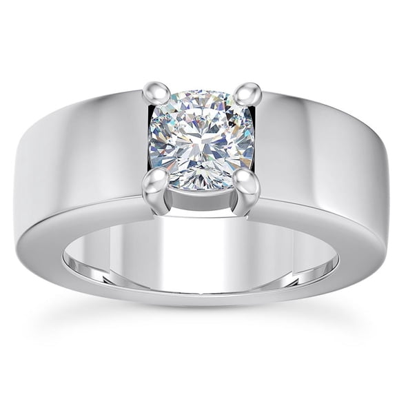 Kiva Jewelry 14K White Gold Plated Band - 1.66 Ct Cushion Cut Moissanite Ring - Exquisite Lab Created Engagement Ring for Women - Proposal Ring - Thoughtful Gift for Teen Girls or Special Events