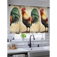 thumbnail image 5 of Farmhouse Rooster Sheer Curtains 2 Panels Set Vintage Rustic Country Chicken Lihgt Filtering Rod Pocket Voile Drape, Semi Sheer Window Curtains for Bedroom Living Room, 52"x45", 5 of 5