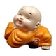 thumbnail image 2 of Adorno de maceta de resina para escritorio de Monje Basimu Kung | Divertida miniplanta decorativa para oficina con hojas realistas | Decoración zen para el hogar y la oficina | Bonita figura de, 2 of 5