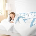 thumbnail image 3 of Erosebridal Blue Bowknot Twin Bedding Sets for Girls, Monogrammed N Bedding Comforter Set, Reversible 7-Piece, 3 of 6