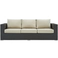 thumbnail image 4 of Hawthorne Collection Patio Sofa in Canvas Antique Beige and Gray, 4 of 5