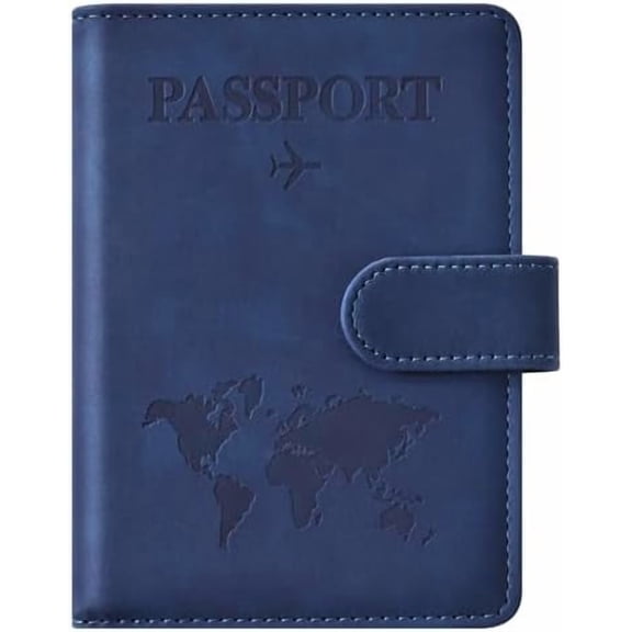 Passport Holder for Travel Essentials, Passport Wallet Cover Case for Travel Must Haves Accessories,Passport Book Holders for Women and Men(dark blue)