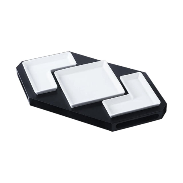 Platos para servir divididos, plato de aperitivos, adorno de mesa, recipiente para comida, platos para salsas, bandeja para frutos secos para comedor, B