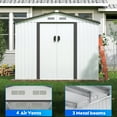 thumbnail image 3 of JAXSUNNY 8' x 8' Outdoor Storage Shed Metal Garden Sheds & Outdoor Storage with Sliding Doors for Backyard, Patio, Lawn, White, 3 of 13