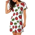 thumbnail image 2 of Lsque Hand Drawn Strawberry Pattern Nightgowns for Women Sleep Shirts Short Sleeve Nightshirt Pullover Nightdress Soft Sleepwear Relaxed Fit Nightdress, 2 of 6