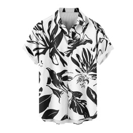 lcziwo Hawaiian Shirts for Men Tropical Beach Floral Print Hawaii
