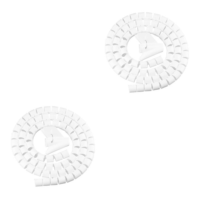 Billuyoard 1 Uds. Organizador de cables en Flexible, Protector de Cable de tubería de almacenamiento, enrollador de Cable de gestión, accesorios Blanco 10mm*2m+clip 10mm 2piezas Billuyoard CBP145187