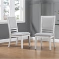thumbnail image 5 of Sunset Trading Dover Upholstered Dining Side Chairs Cerused White Wood Set of 2, 5 of 5