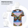 thumbnail image 3 of KLL Oil Painting Beautiful Butterfly for Men's Baseball Shirts,Short Sleeve Casual Shirts Button Down Shirt for Men Beach Summer Wedding Shirt-3X-Large, 3 of 7