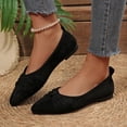 thumbnail image 5 of Gpaecead Women's Bow Dressy Shoes Pointed Toe Faux Suede Soft Sole Comfort Versatile Casual Slip On Flats For Work And Casual, Black, 5 of 8