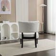 thumbnail image 5 of Roundhill Furniture Movile Boucle Tufted Accent Chair with Oversized Seating, White, 5 of 10