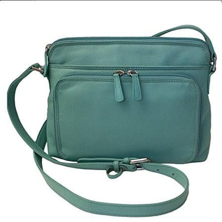 ILI - Genuine Soft Leather Cross Body Bag with Front Organizer Wallet, Turquoise - nrd.kbic-nsn.gov