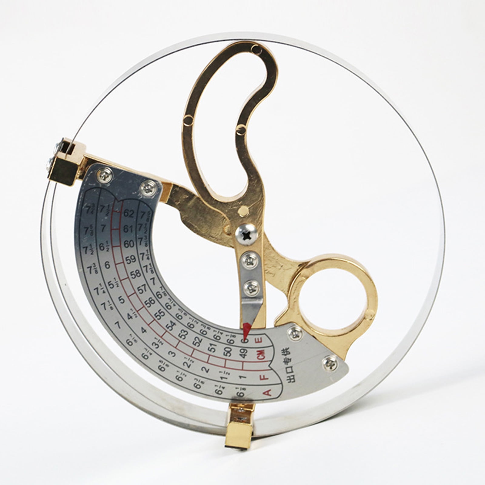 Apooke Scissor Type Hat Ruler with Clear Scale Hand Held Milliners Sizer Cap Hat Size Measuring Tool Stainless Steel & Brass