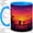 Blue, variant on Tropical Sunset Accent Mug, 11oz Ceramic Coffee Cup for Beach Lovers