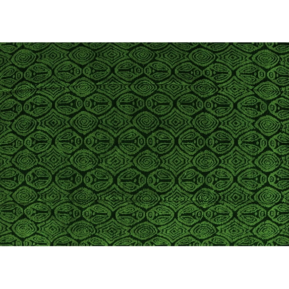 Ahgly Company Machine Washable Indoor Rectangle Abstract Green Modern Area Rugs, 5' x 7'