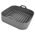thumbnail image 3 of Panier de Friteuse, Silicone Antiadhésif Résistant à la Chaleur Réutilisable Remplacement pour Cuiseur Vapeur pour Micro-Ondes pour Friteuse pour Cuiseur à Riz Gris, 3 of 8