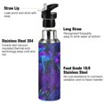 thumbnail image 3 of Yayeee 20oz Insulated Water Bottle Double Wall Stainless Steel with Flip Straw Lid, Night Mushrooms Pattern, 3 of 7