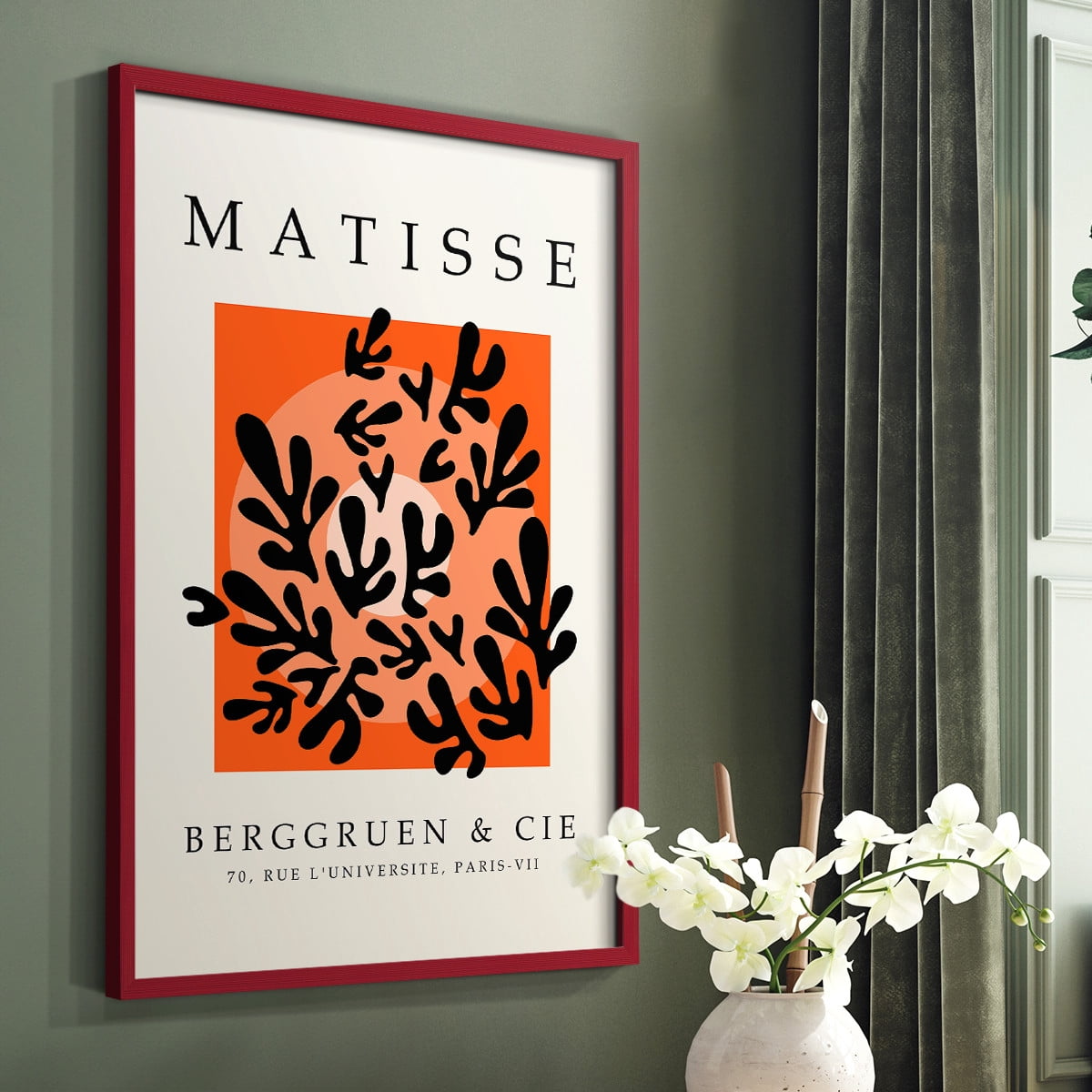 Matisse CCCXXIV in Red Solid Wood 22 x 28 Framed Print