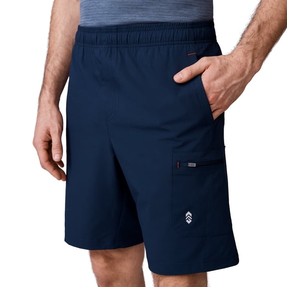 Free Country Athletic Men's Gym Workout Shorts Quick Dry with Pockets Running Stretch Tennis Basketball Shorts for Mens-Tech Stretch Short II-Navy-Size S