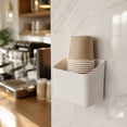 thumbnail image 4 of Wall-Mounted Storage Organizer No Drill Wall Caddy - Plastic Hanging Box for Kitchen Utensils, Bathroom Toiletries, Office Supplies - 5.83x4.72x3.62in, 4 of 7