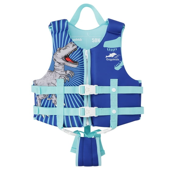 Gogokids Kids Swim Vest Life Jacket-Toddler Flotation Buoyancy Swimsuit Trainer Vests Swimming Aid Jacket for Boys/Girls Age 1-9 Years,Blue Dinosaur