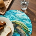 thumbnail image 4 of Round Placemats Green Turtle 15 inch Set of 2 Table Mats for Dining Table Blue Ocean Wave Heat Resistant Non-Slip Kitchen & Home Decorative Place Mat Set, 4 of 8