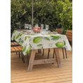 thumbnail image 3 of Outdoor Tablecloth with Umbrella Hole for Patio/Picnic/Party/Camping, Green Lemons Waterproof Table Cloth Rectangle Table Cover Washable, Summer Watercolor Blue Bow on Fruits on Linen (54"x 80"), 3 of 9