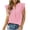 Pink, variant on WIZUTIZ Short Sleeve Shirts for Women Cap Sleeves Tshirt Fitted Ruffled Pleated Tshirts V-Neck Cotton Ladies 1/4 Sleeve Casual T-Shirt Business Blouse up to 60% Off Black M