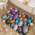 thumbnail image 3 of 1pc Painted Stones Absorbent Non-Slip Bathroom Thickened Flannel Rug Decor,Soft,Quick Drying,Suitable For Indoor/outdoor Use,Bathrooms,Bedrooms,Kitchens,Terrace,Laundry Rooms,16"x24", 3 of 9
